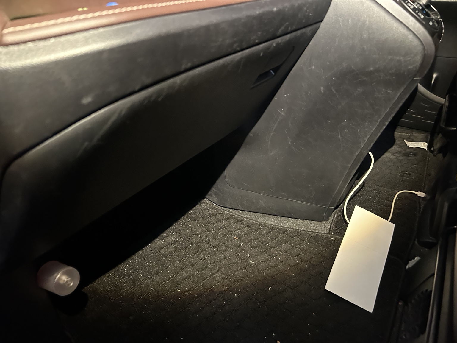 Passenger footwell of the Esquire with a sour A/C smell